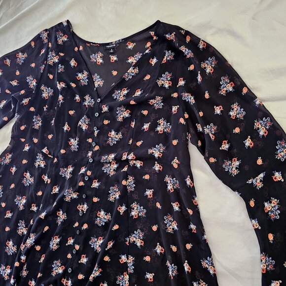 Torrid Plus Size Black Sheer Dress With Bell Sleeves - Picture 6 of 13